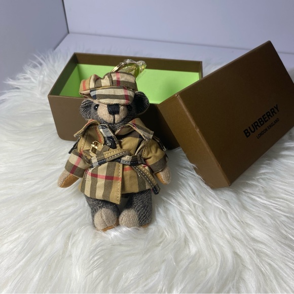 Burberry Beige and Black Teddy Bear Key Holder - Picture 1 of 7